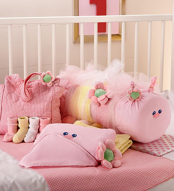 Baby Caterpillar Blanket & Bag Set- Pink or Blue
